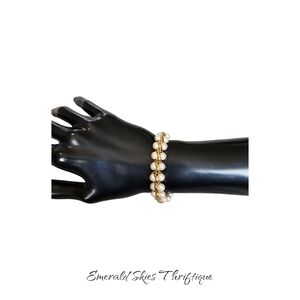 Vintage Napier Faux‎ Pearls Link Bracelet
